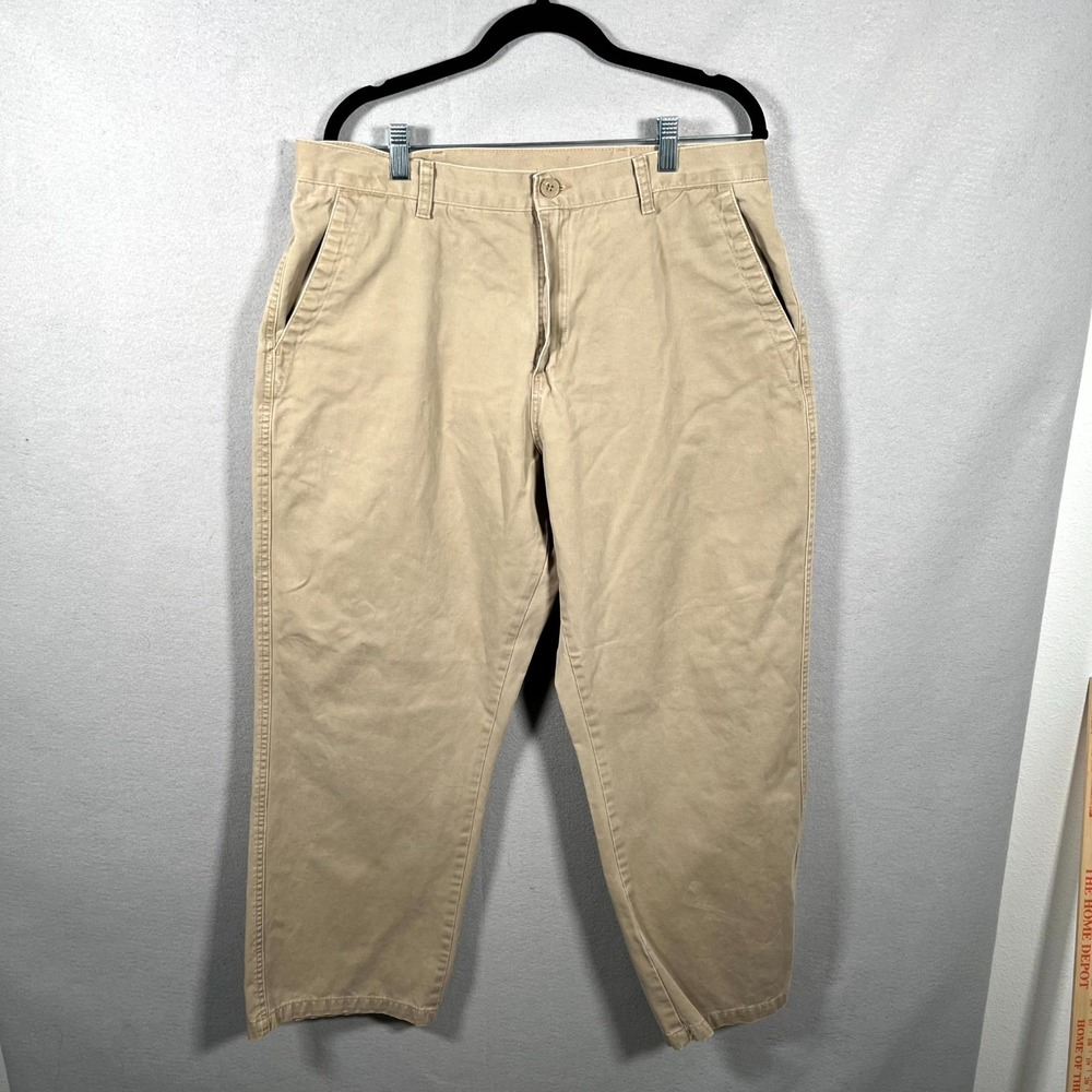 Austin Clothing Co. Pants Men 36x30 Beige Cotton Pockets Flat Front Straight Leg